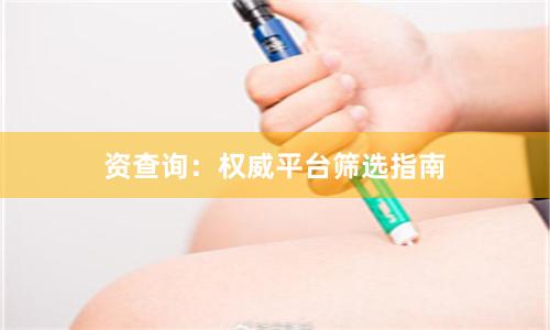 资查询：权威平台筛选指南